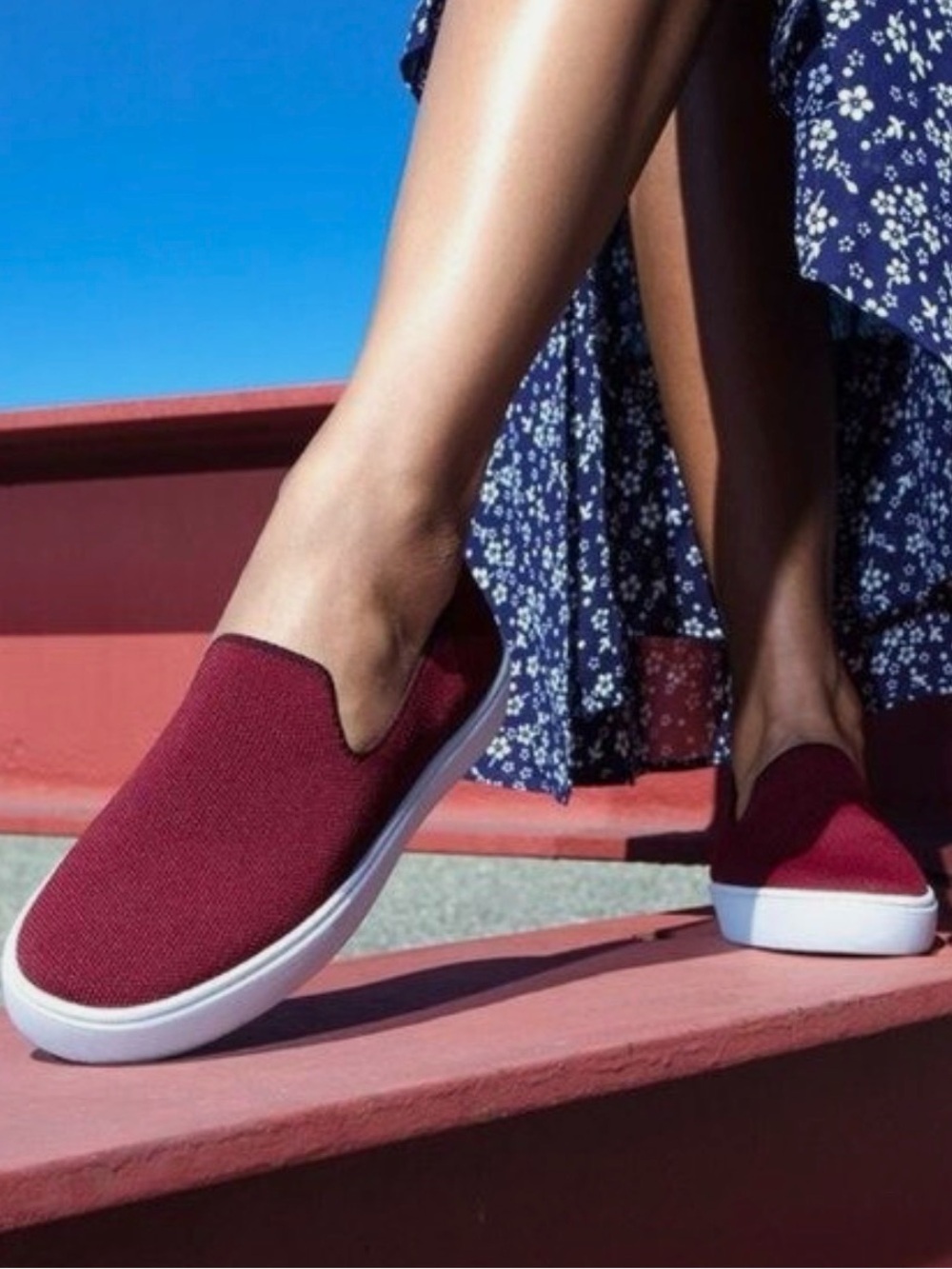 Rothy’s The Original Garnet Slip-On Sneakers, Size 7.5